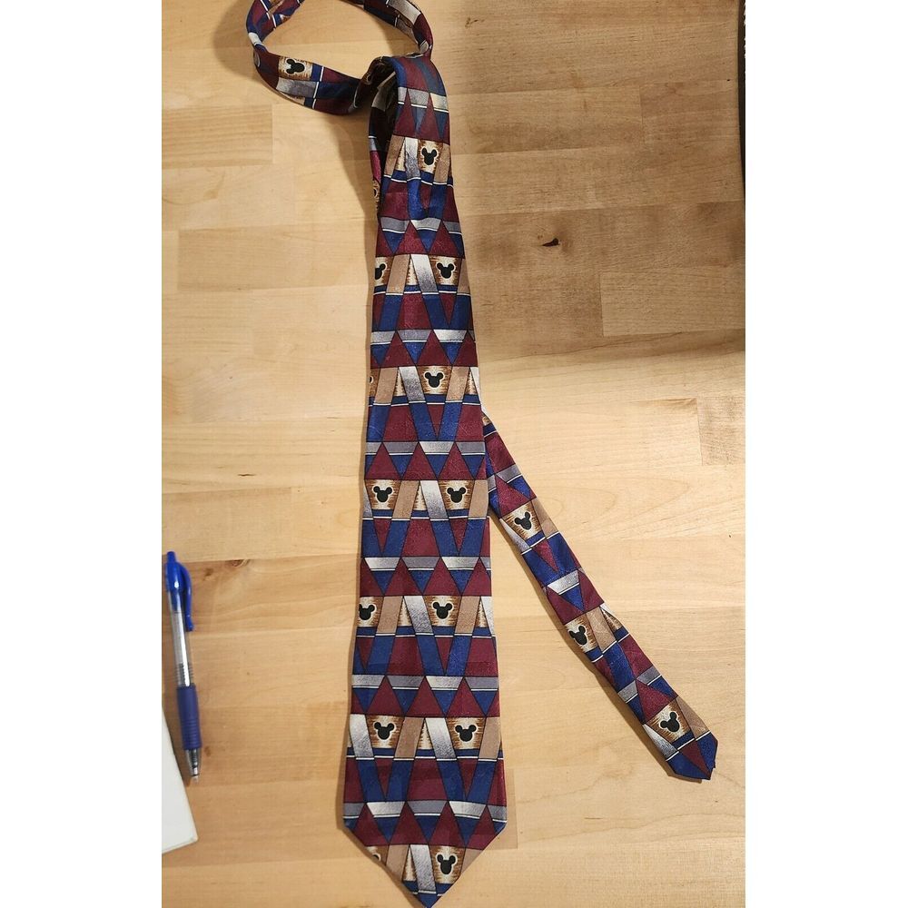 VintageMickey Inc Mouse Silhouette Silk Neck Tie Multicolor 4 x 60 Disney‎